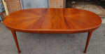 REFINISHED Mid Century Modern Sunburst Teak Table Oval w 1 Leaf 66