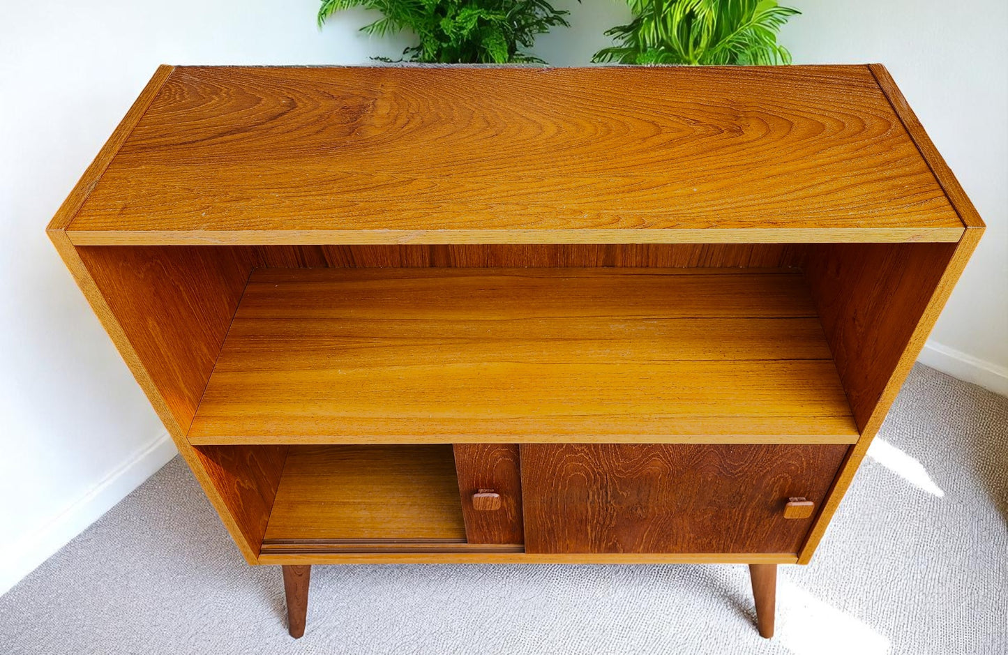 On Hold***RESTORED Mid Century Modern Teak Bookcase Display 31 5/8"