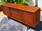 REFINISHED Danish Mid Century Teak Credenza Buffet 6 ft Narrow 8
