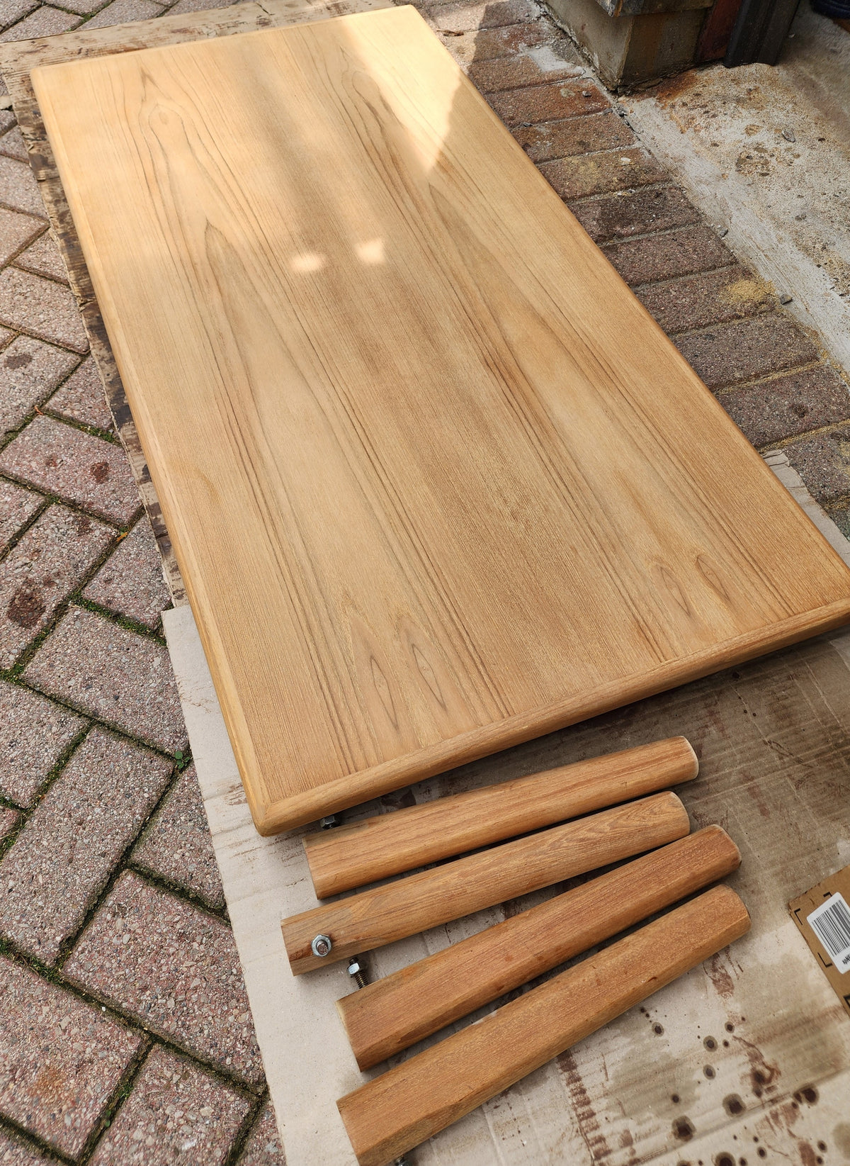 REFINISHED Danish Mid Century Modern Teak Coffee Table Large by Furbo 52