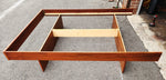 REFINISHED MCM Teak Queen Bed w Floating Nightstands & Storage Drawer 12