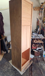REFINISHED Mid Century Modern Teak Sideboard w Tambour Doors  84