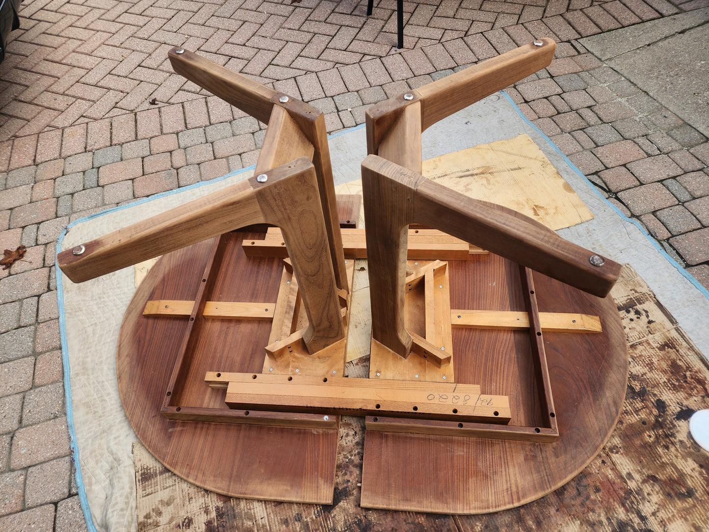REFINISHED Mid Century Modern SOLID Teak Table by J.Kuypers 58"-76"