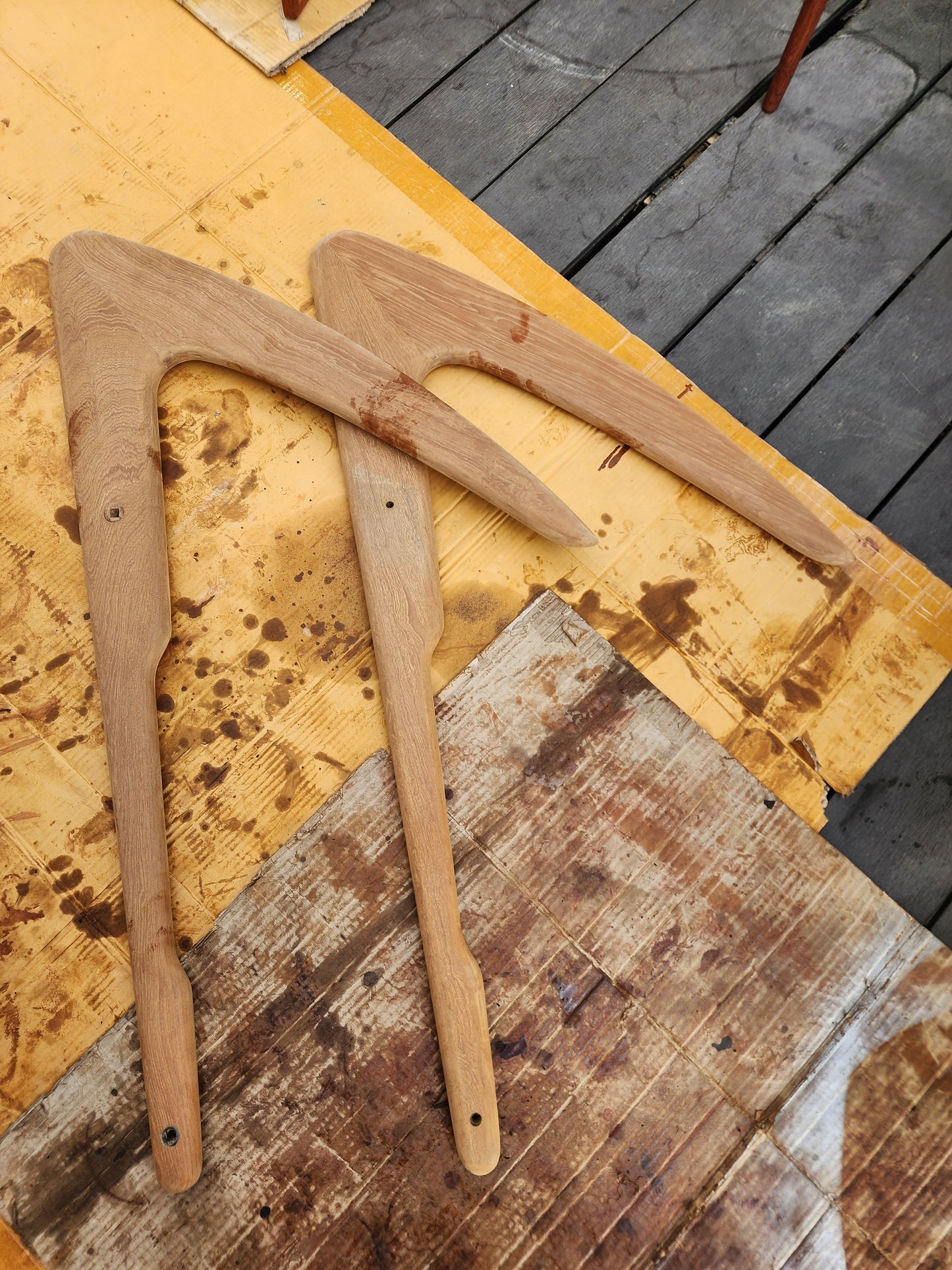 REFINISHED Danish MCM Teak Boomerang Rocking Chair by Mogens Kold