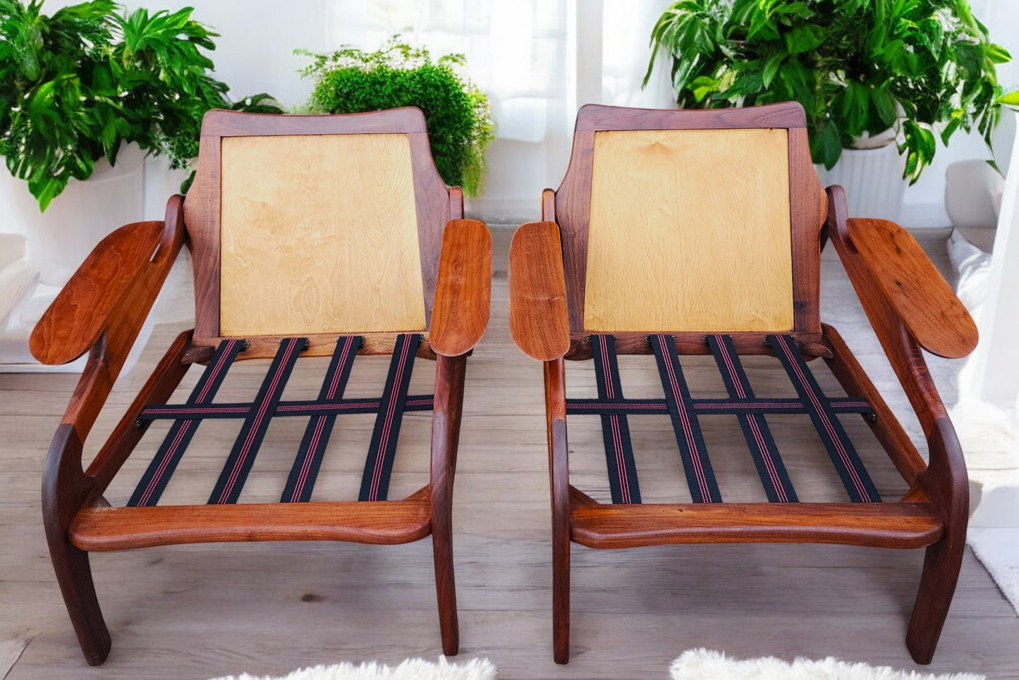 REFINISHED will get NEW CUSHIONS MCM Adrian Pearsall Lounge Chairs # 1209C