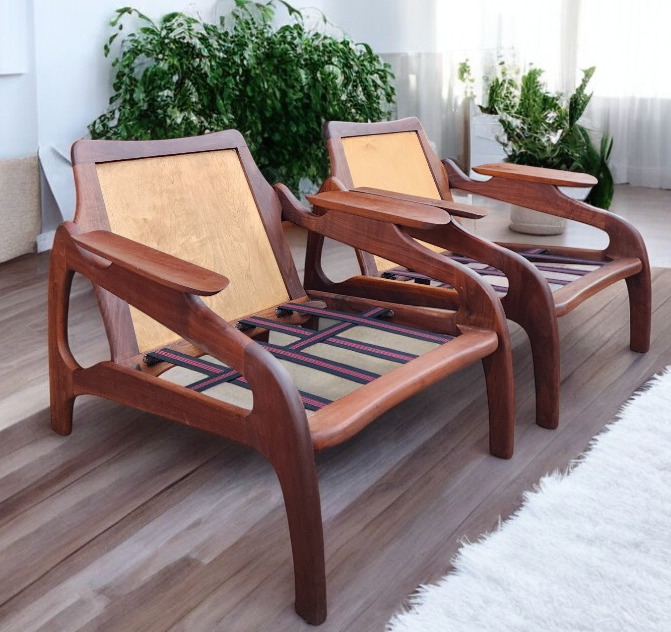REFINISHED will get NEW CUSHIONS MCM Adrian Pearsall Lounge Chairs # 1209C