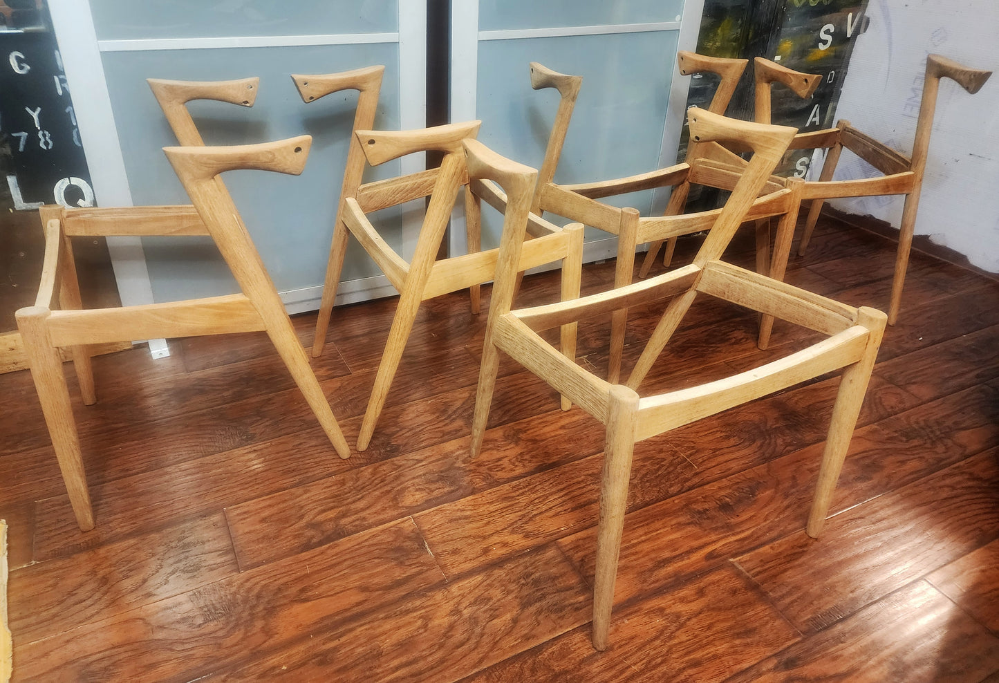 6 REFINISHED REUPHOLSTERED Danish MCM Teak Armchairs by Kai Kristiansen, Model 42