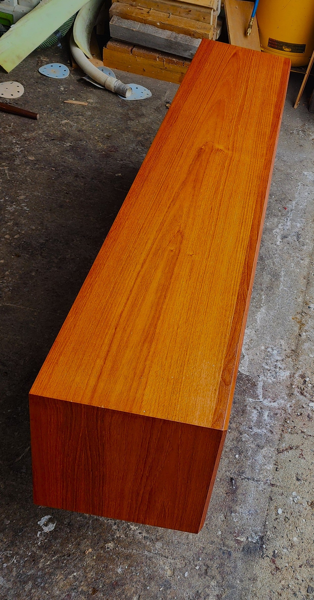 REFINISHED Mid Century Modern Teak Bookcase Display Console 5 ft Low