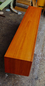 REFINISHED Mid Century Modern Teak Bookcase Display Console 5 ft Low 11
