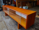 REFINISHED Mid Century Modern Teak Bookcase Display Console 5 ft Low 10
