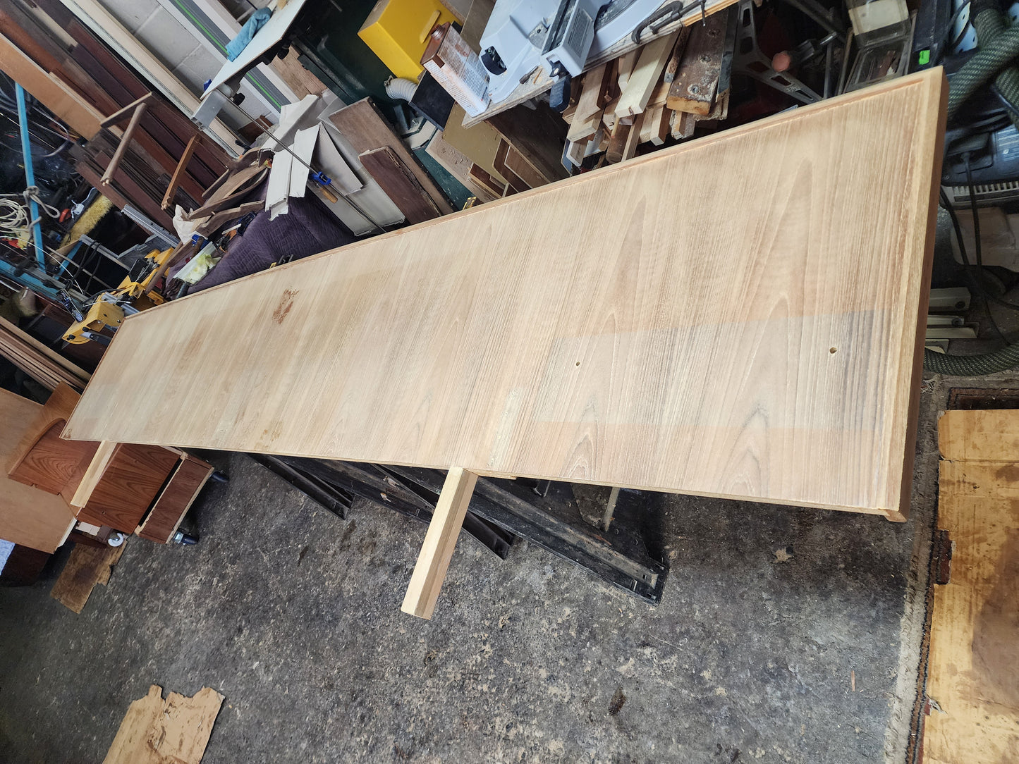 REFINISHED MCM Teak Bed King w Floating Nightstands & Tallboy