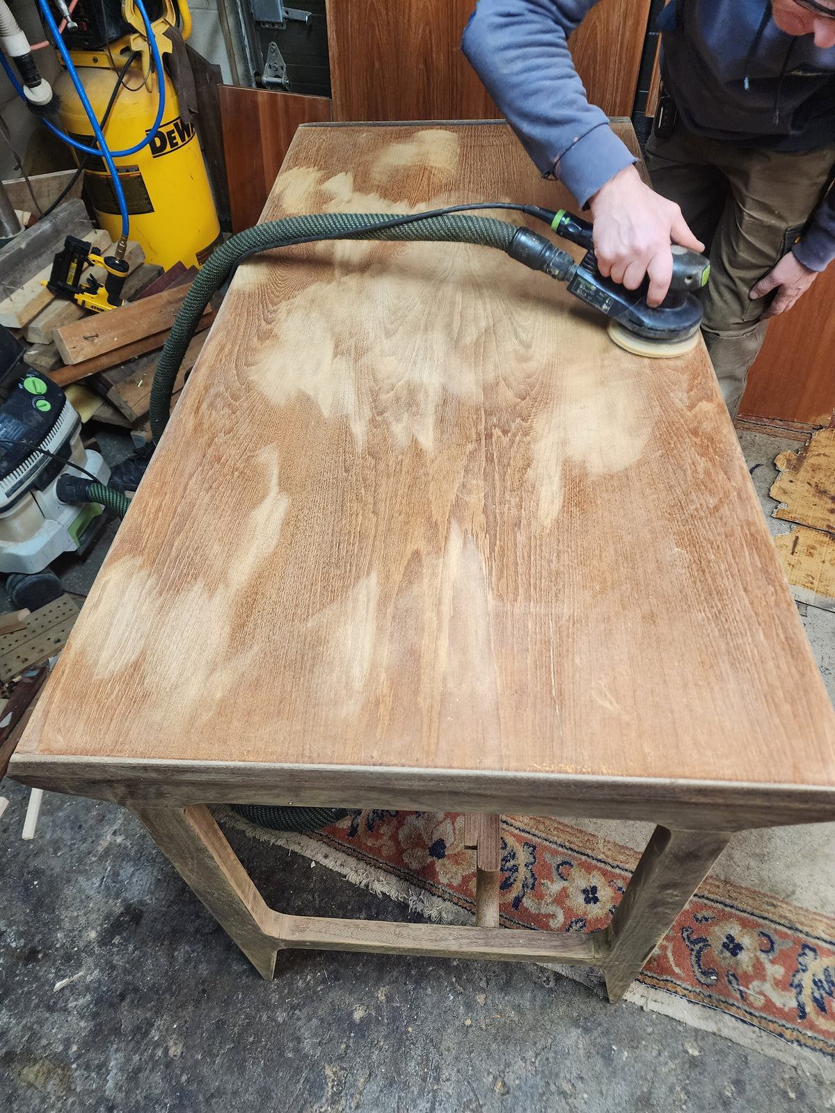REFINISHED Mid Century Modern Teak Desk with Bookcase Back by Punch