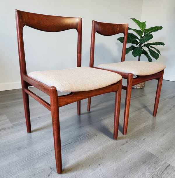2 REFINISHED will be REUPHOLSTERED Mid Century Modern Rosewood Chairs by Lübke