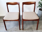 2 REFINISHED will be REUPHOLSTERED Mid Century Modern Rosewood Chairs by Lübke 3