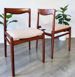 2 REFINISHED will be REUPHOLSTERED Mid Century Modern Rosewood Chairs by Lübke 5