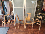 6 REFINISHED Danish Mid Century Modern Teak Chairs by Niels Koefoed, model Eva 14