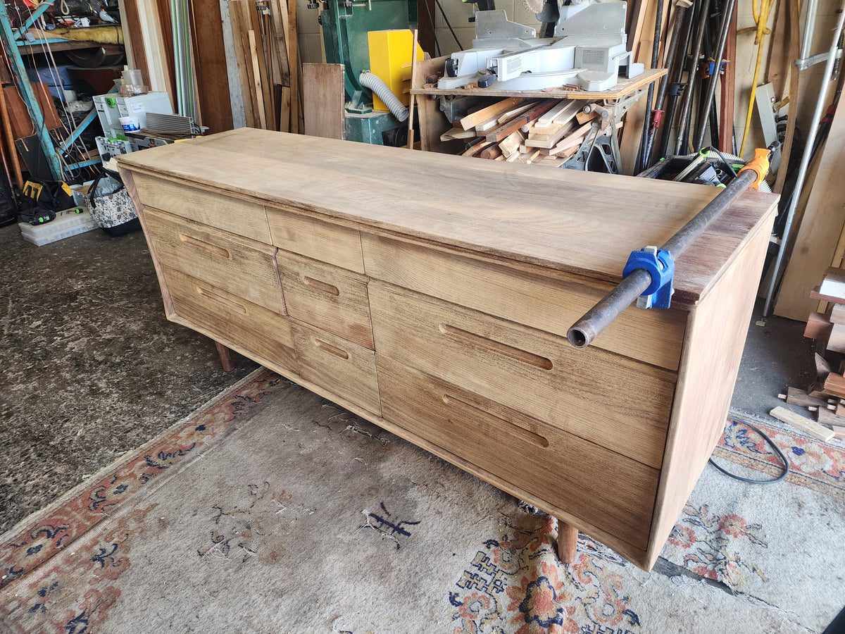 REFINISHED Mid Century Modern SOLID TEAK Dresser by J. Kuypers for Imperial