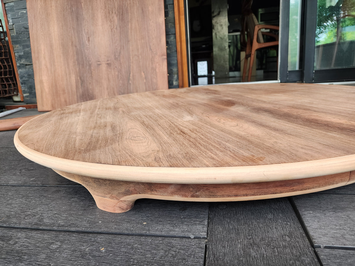 REFINISHED Danish MCM Rosewood Table Round w 2 Leaves by J.Andersen, 47