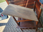 2 REFINISHED MCM SOLID Teak Accent Tables with Shelves by Imperial 15