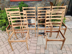 6 REFINISHED Danish MCM Teak Ladder-Back Chairs will be REUPHOLSTERED 13