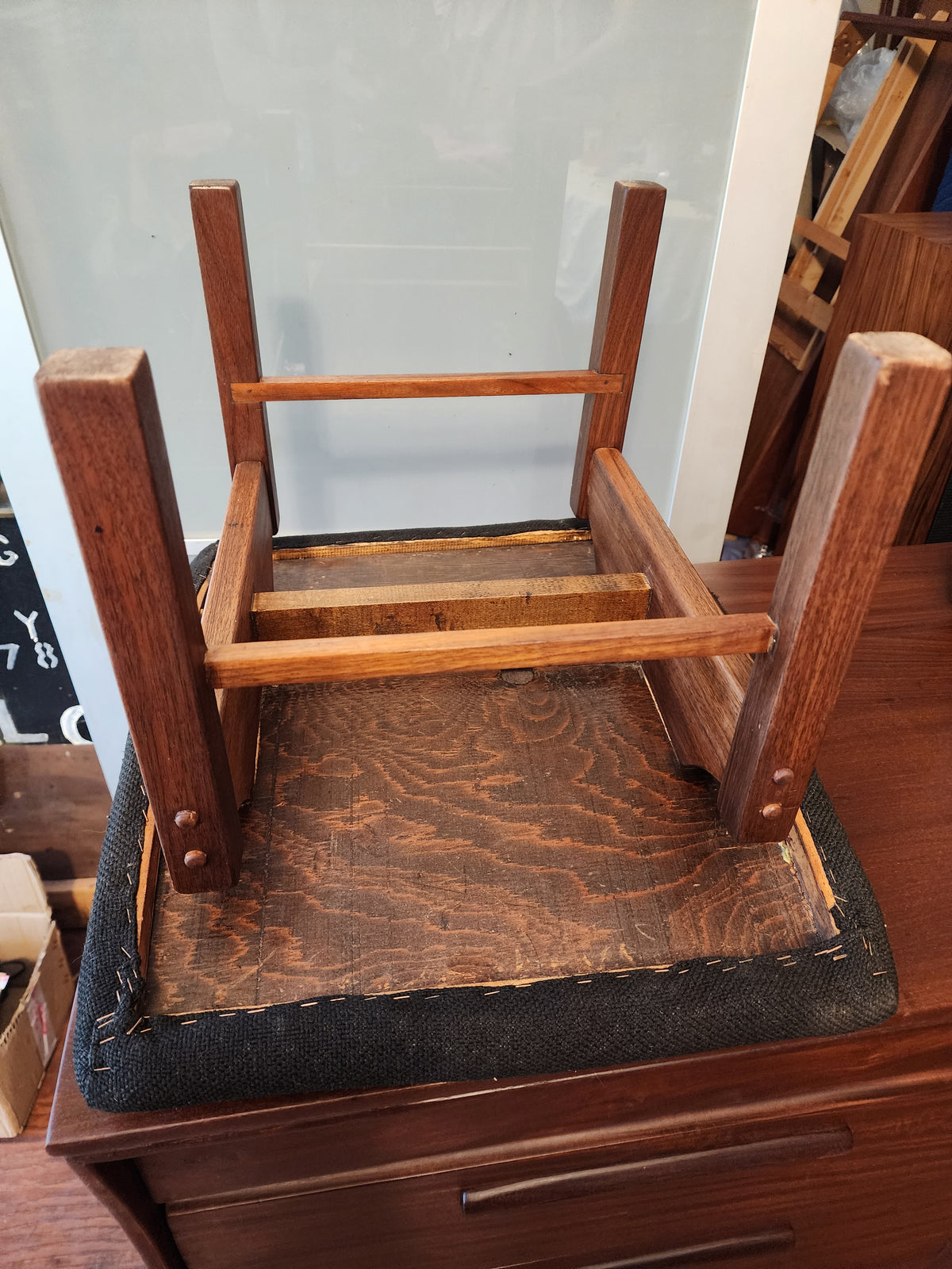 REFINISHED Mid Century Modern Walnut Recliner with Ottoman