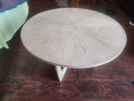 REFINISHED Mid Century Modern Teak Coffee Table Sunburst D 30.5