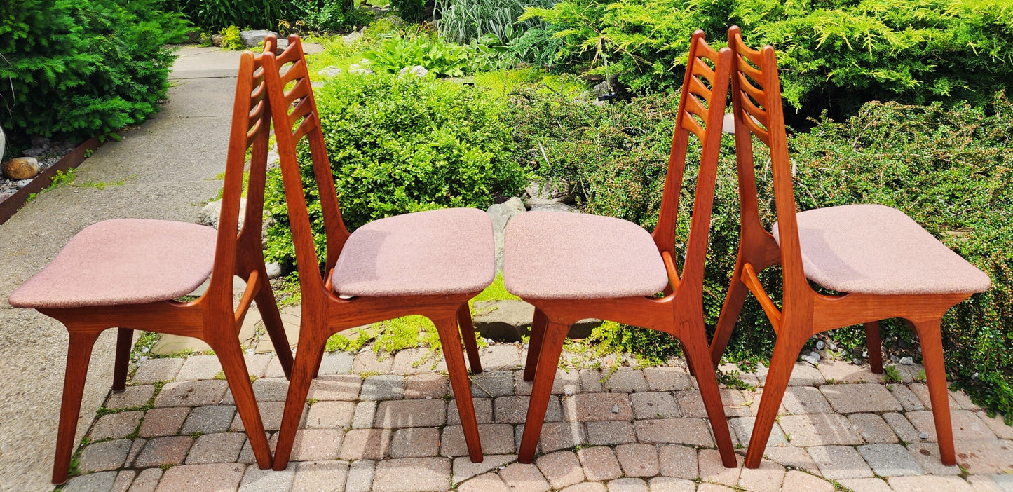 4 REFINISHED Danish Mid Century Modern Teak Chairs Model 83 by Boltinge