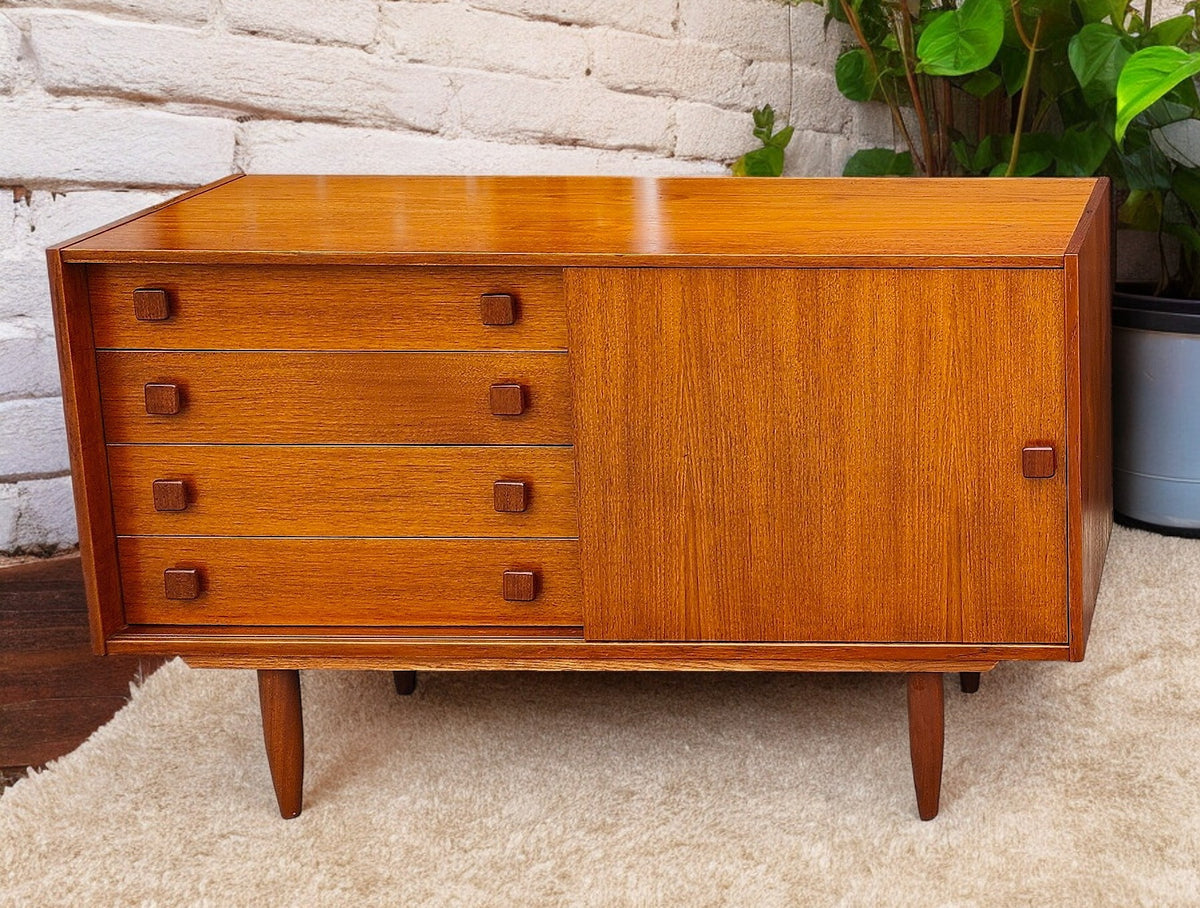 REFINISHED Danish Mid Century Modern Teak Cabinet by Domino 48