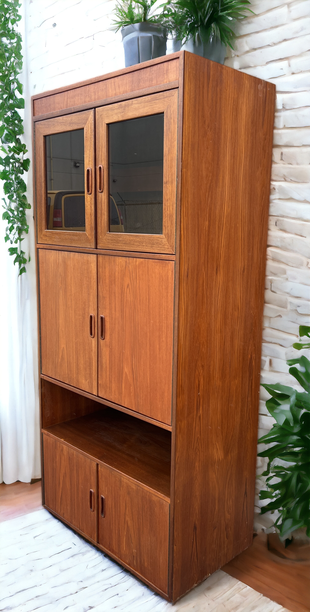 RESTORED Mid Century Modern Teak Tall Cabinet by G Plan with Lighting