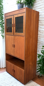 RESTORED Mid Century Modern Teak Tall Cabinet by G Plan with Lighting 1