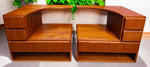REFINISHED Danish MCM Teak Bed w Floating Nightstands Queen by Komfort 12