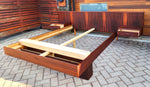 REFINISHED Mid Century Modern Rosewood Queen Bed w Floating Nightstands 15