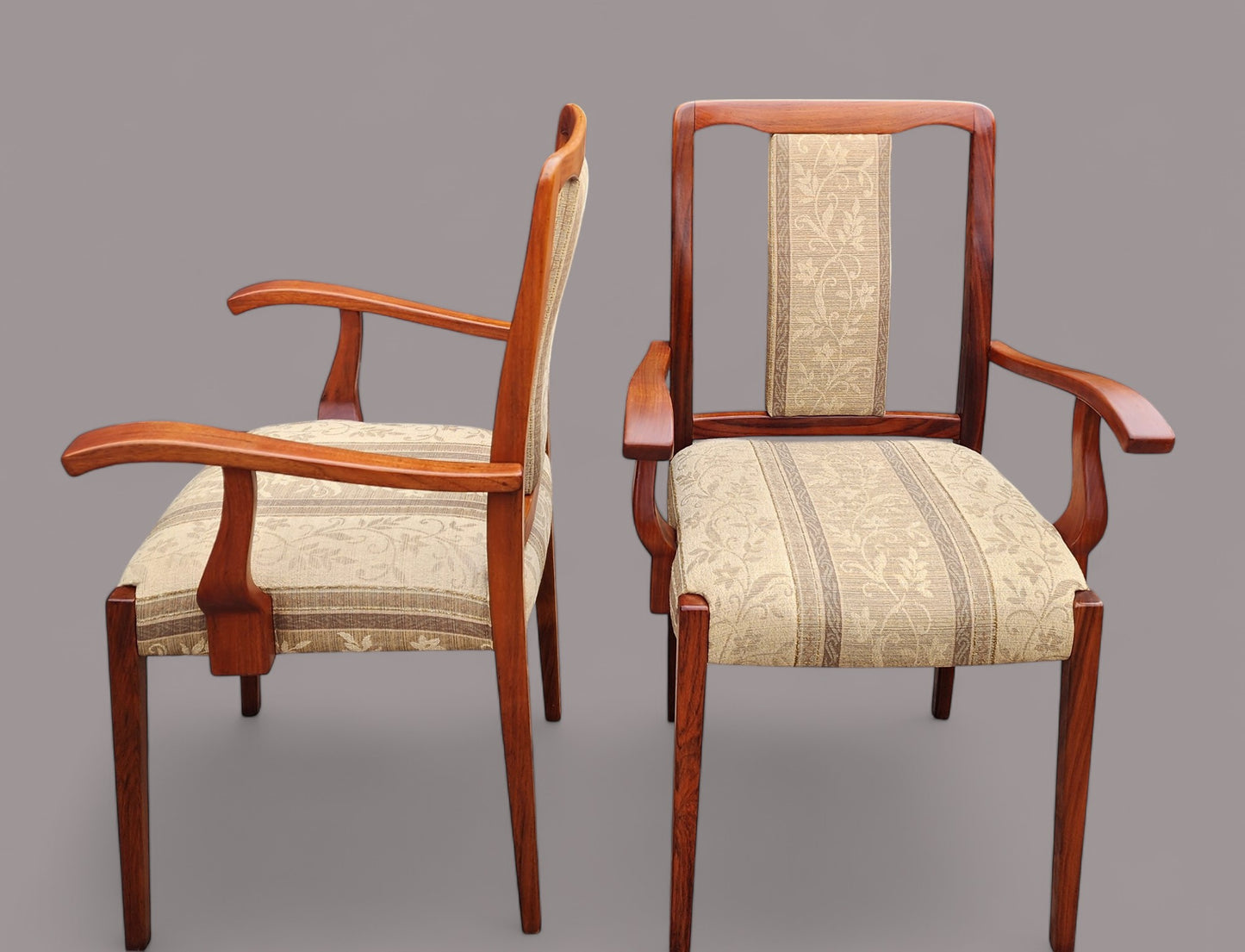 2 Scandinavian Mid Century Modern Rosewood Armchairs