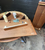 REFINISHED Danish MCM Teak Table Round w 2 Leaves by C.J. Rosengaarden 47