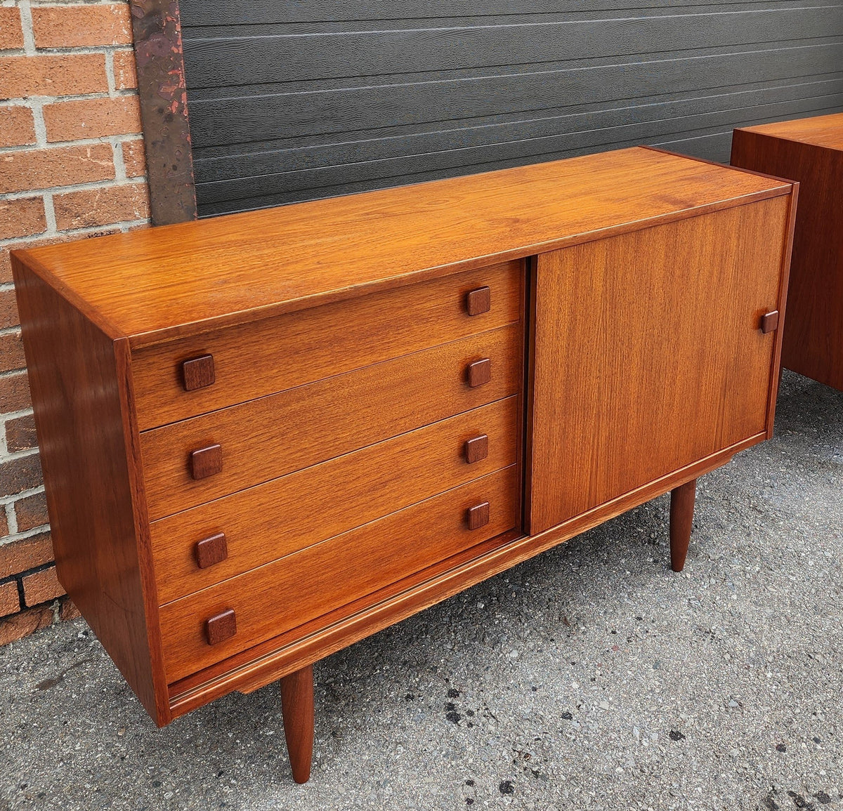REFINISHED Danish Mid Century Modern Teak Cabinet by Domino 48