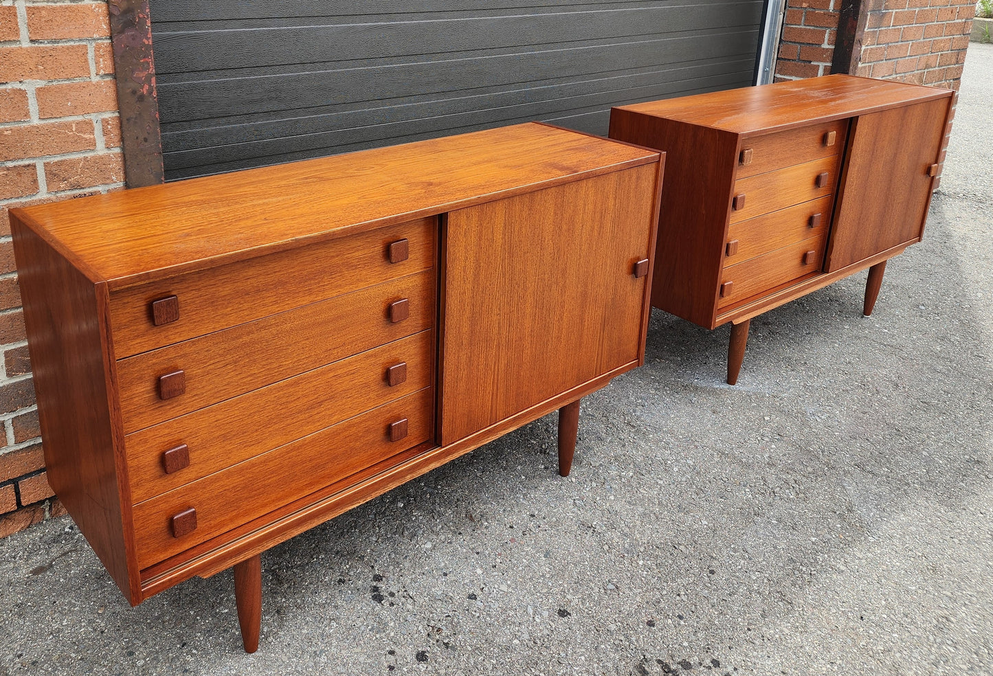 REFINISHED Danish Mid Century Modern Teak Cabinet by Domino 48" (2 available)