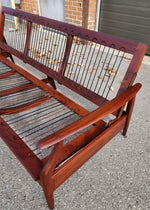 REFINISHED Mid Century Modern Solid Teak Sofa - Bed, no cushions 15