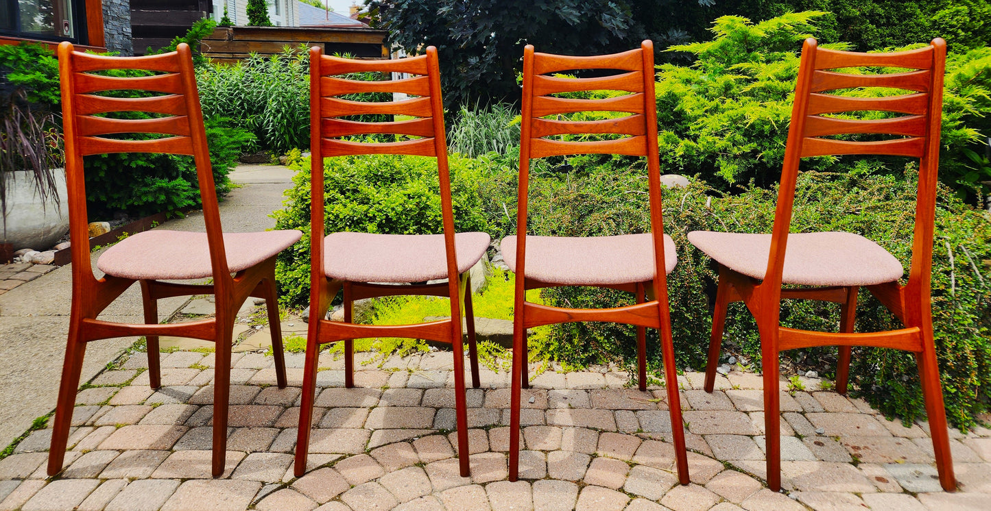 4 REFINISHED Danish Mid Century Modern Teak Chairs Model 83 by Boltinge