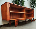 On Hold***REFINISHED Danish Mid Century Modern Teak Tambour Credenza 65