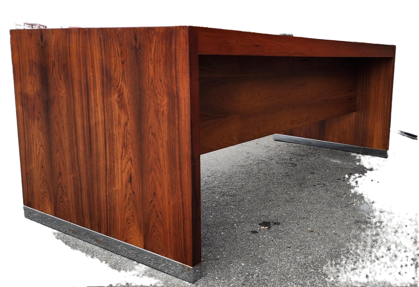 REFINISHED Mid Century Modern Free-Standing Rosewood Desk by J. Geiger