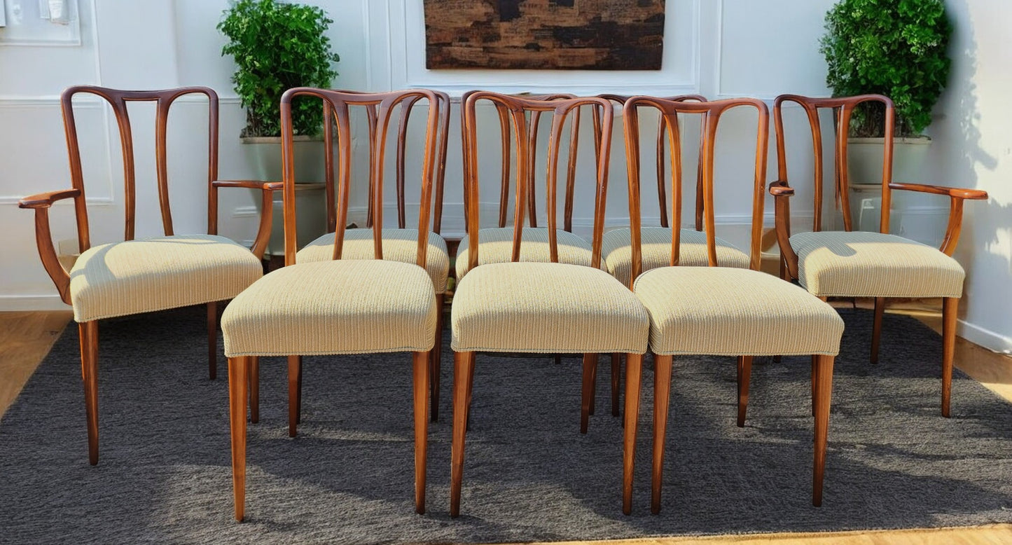 8 RESTORED Mid-Century Modern Chairs in style of Guglielmo Ulrich (2 arm, 4 side)