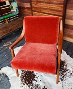 REFINISHED Italian Mid Century Modern Lounge Chair w Wool Mohair Cushions 9