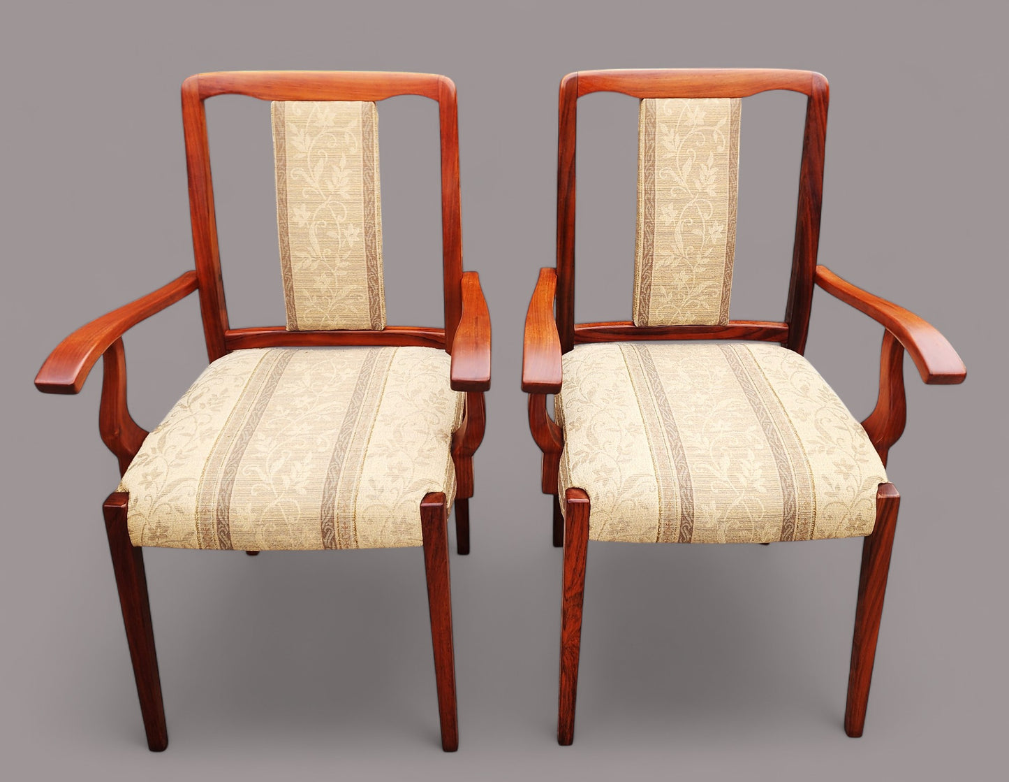 2 Scandinavian Mid Century Modern Rosewood Armchairs