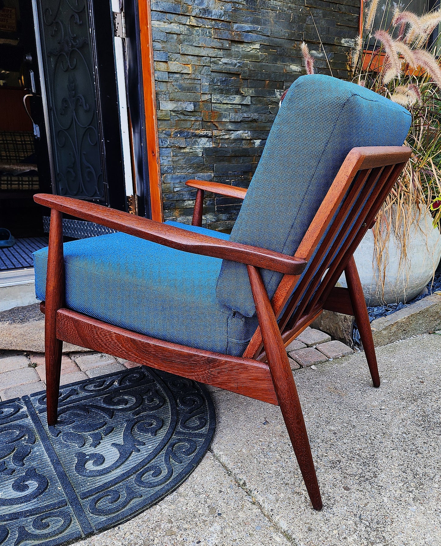 REFINISHED Danish Mid Century Modern Teak Lounge Chair will get NEW CUSHIONS