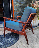 REFINISHED Danish Mid Century Modern Teak Lounge Chair will get NEW CUSHIONS 2