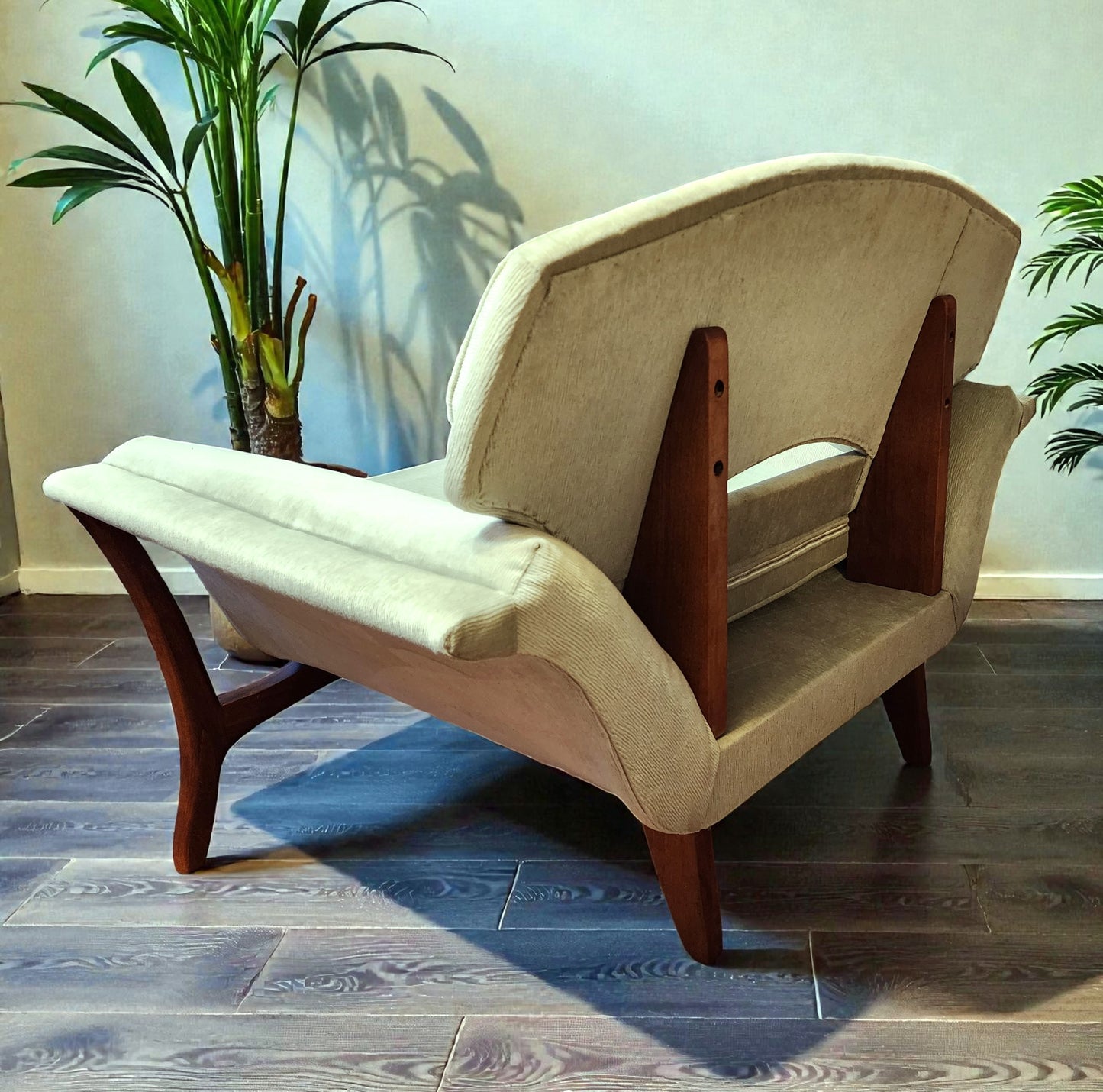 REFINISHED REUPHOLSTERED Mid Century Modern Sofa & Armchair