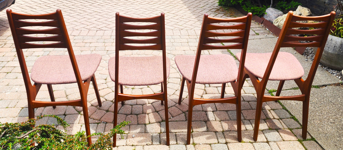 4 REFINISHED Danish Mid Century Modern Teak Chairs Model 83 by Boltinge