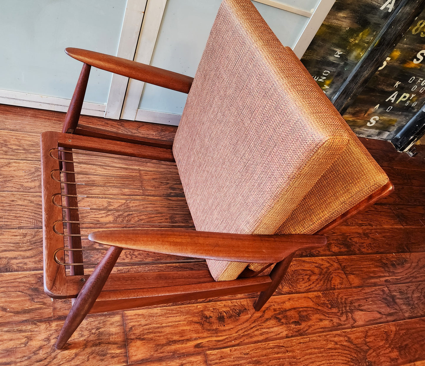 REFINISHED Danish Mid Century Modern Teak Lounge Chair will get NEW CUSHIONS