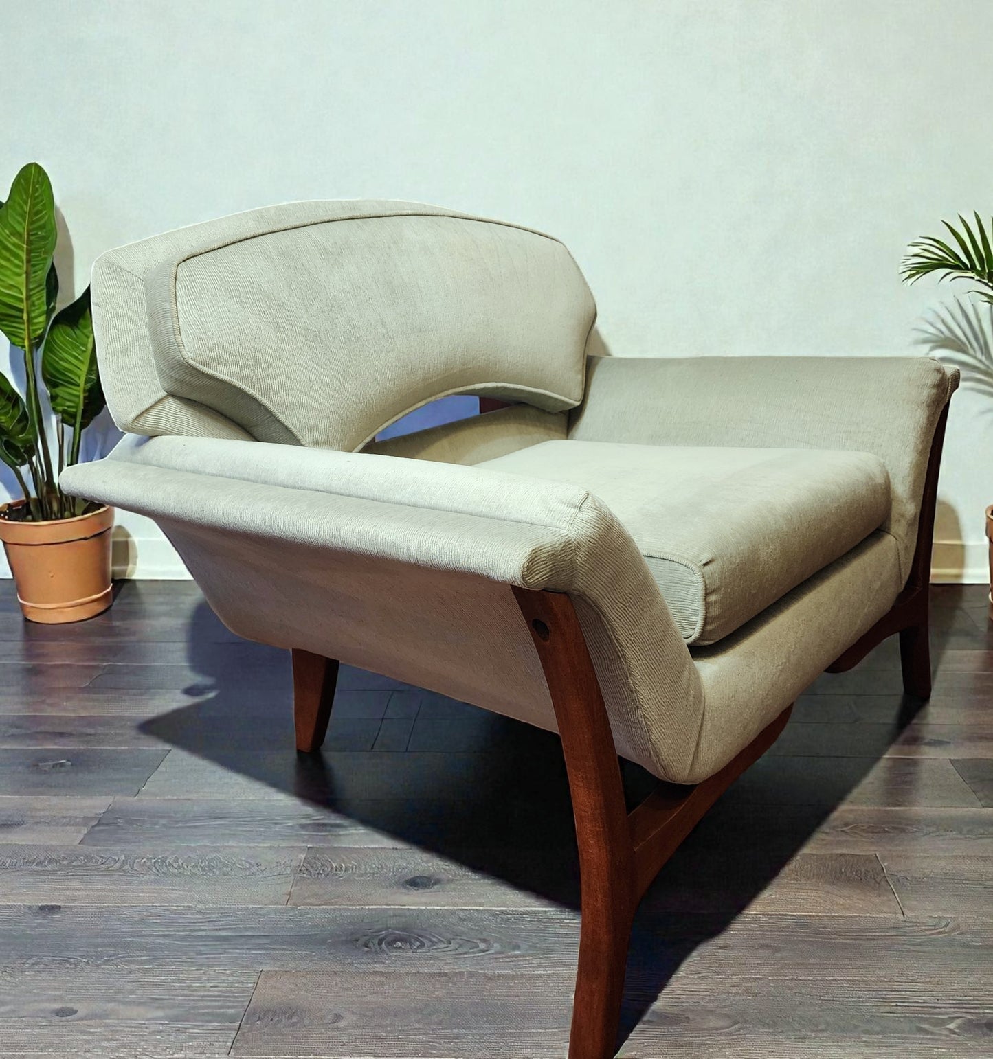 REFINISHED REUPHOLSTERED Mid Century Modern Sofa & Armchair