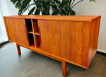 On Hold***REFINISHED Danish Mid Century Modern Teak Tambour Credenza 65